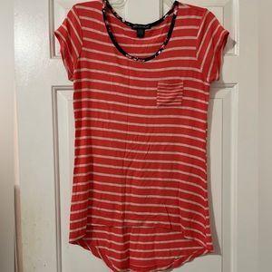 Women’s stripped short sleeve blouse